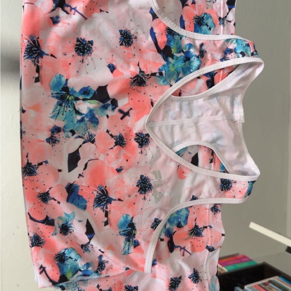 Fila Pink and Blue Floral Tank Top